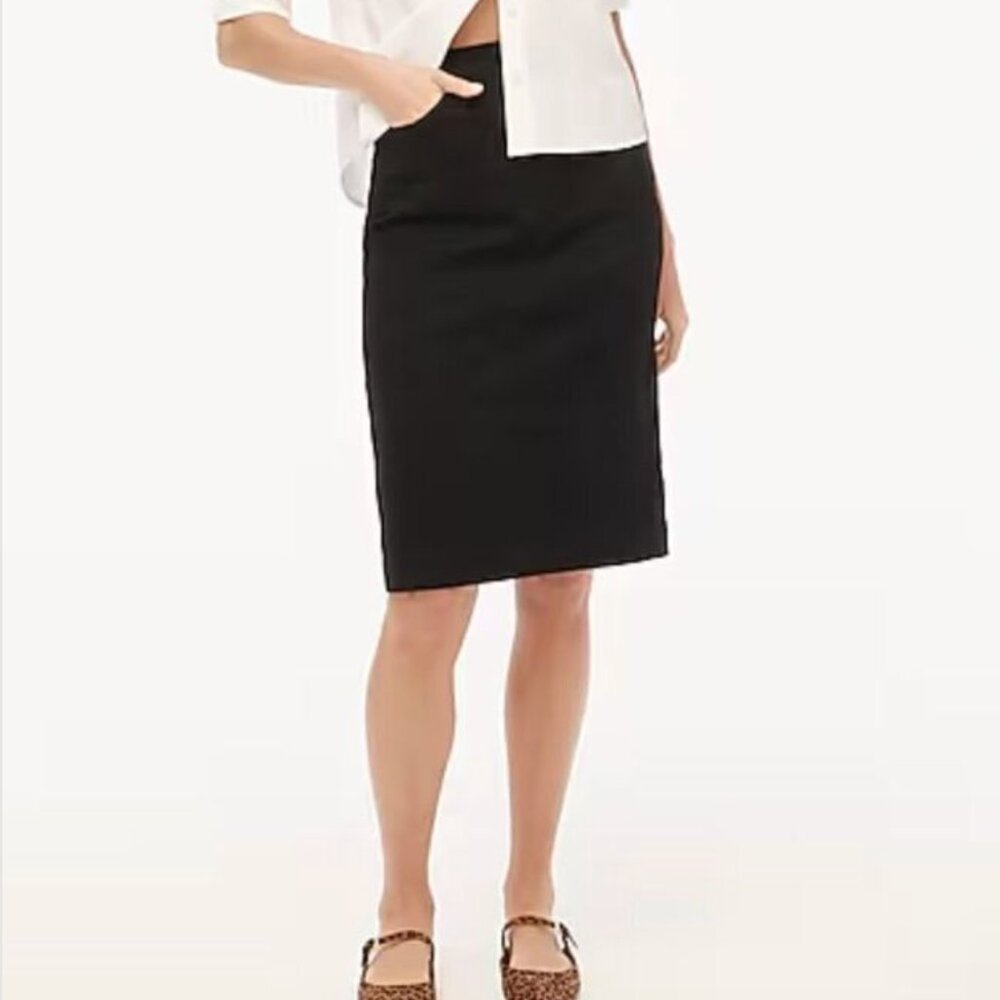 J. Crew Petite Black Denim Midi Skirt - Size 12P
